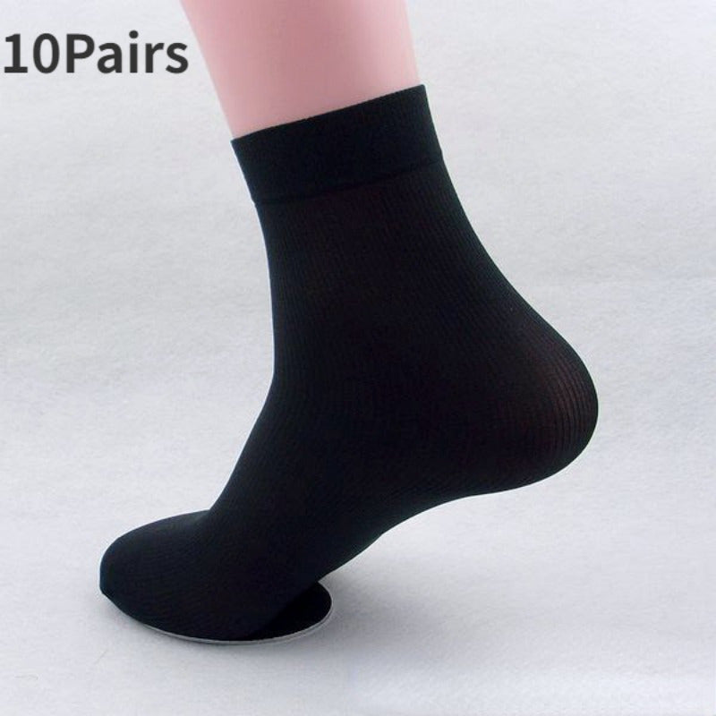 TEMU 10pairs Men Socks Short Socks Thin Elastic Silky Sock Stockings Mens Spring Summer Autumn Breathable Rootlessthin