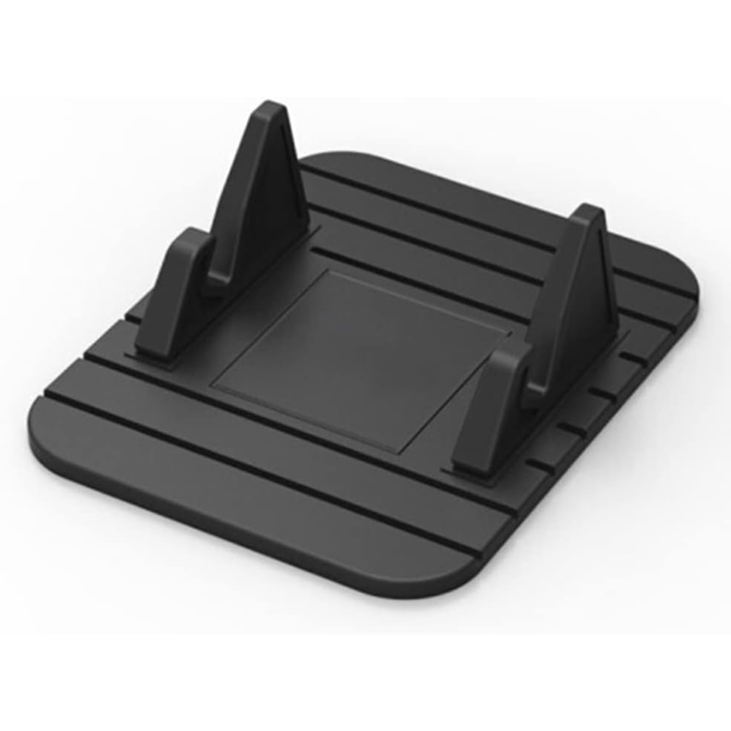 TEMU Black Silicone Car Phone Mount - Anti-slip, Washable Dashboard Holder For Smartphones 3.5-6 Inches