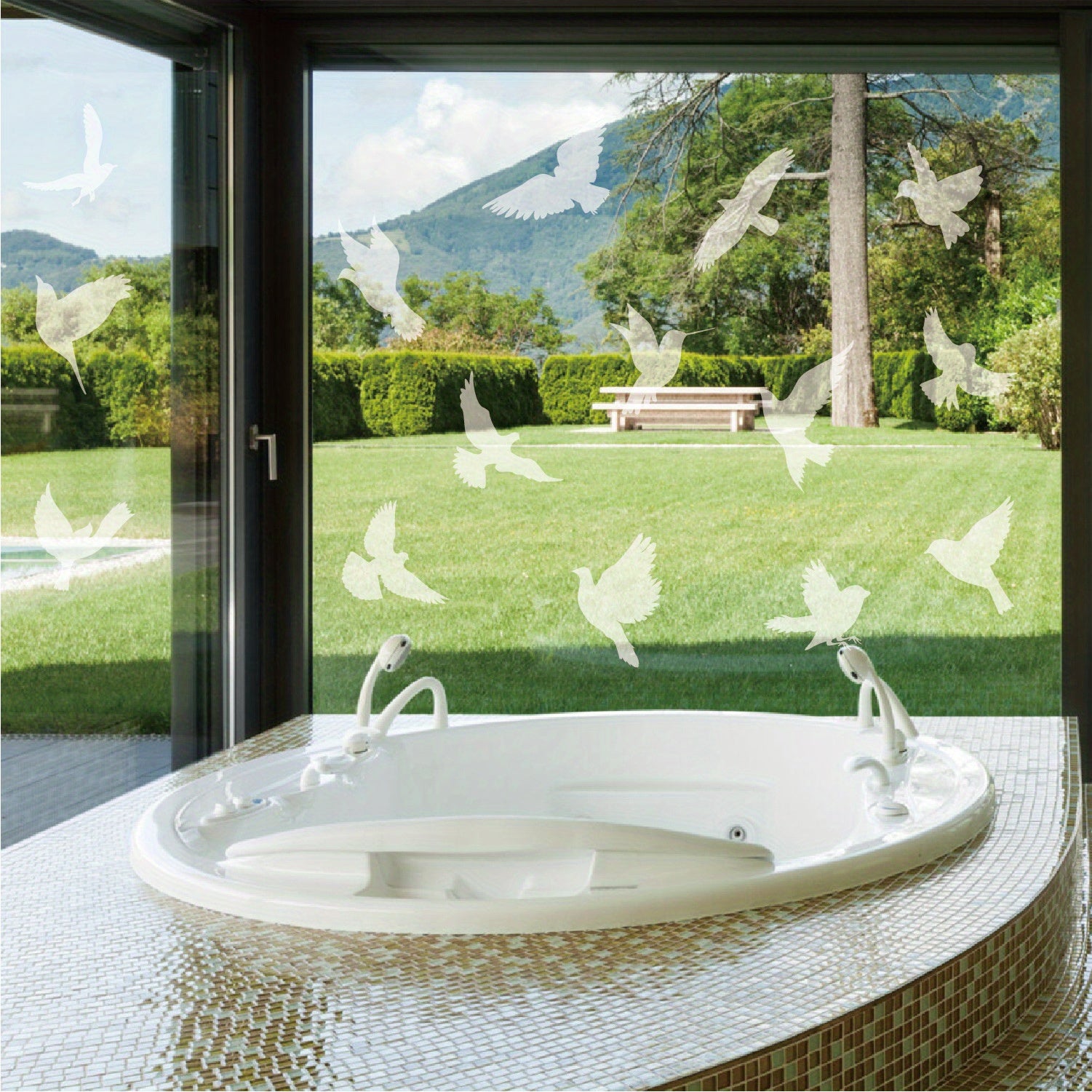 TEMU 16pcs Anti-collision Window Bird Stickers Decals Glass Door Bird (clear) 4 Sheets