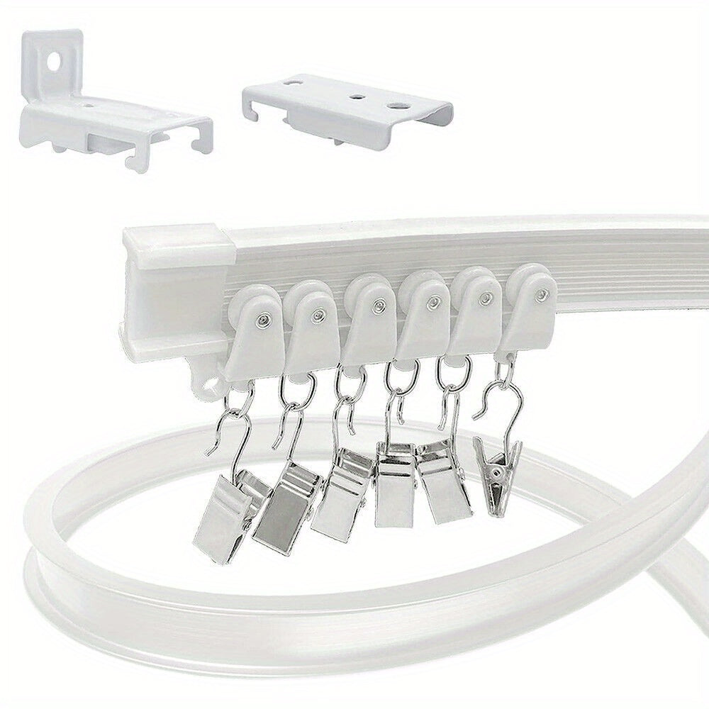 TEMU 5m Window Curtain Track Rail Gliders Set Top & Side Mounted Accessories