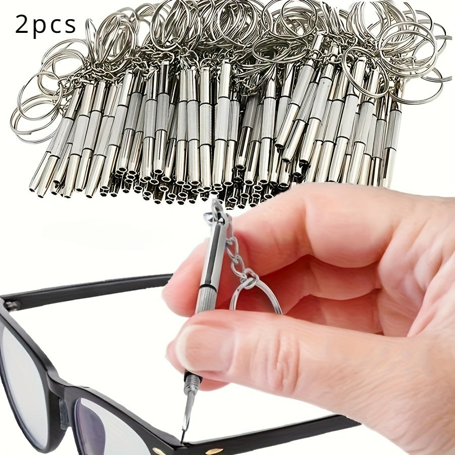 TEMU A Eyeglass And Watch Repair Screwdriver Set With A Keychain - Portable Eye Care Hand Tools.