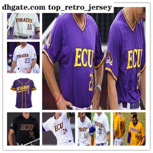 NCAA East Carolina ECU College Baseball Jerseys Custom Ryley Johnson Carson Whisenhunt CJ Boyd Dylan Lawson Connor Norby Thomas Francisco