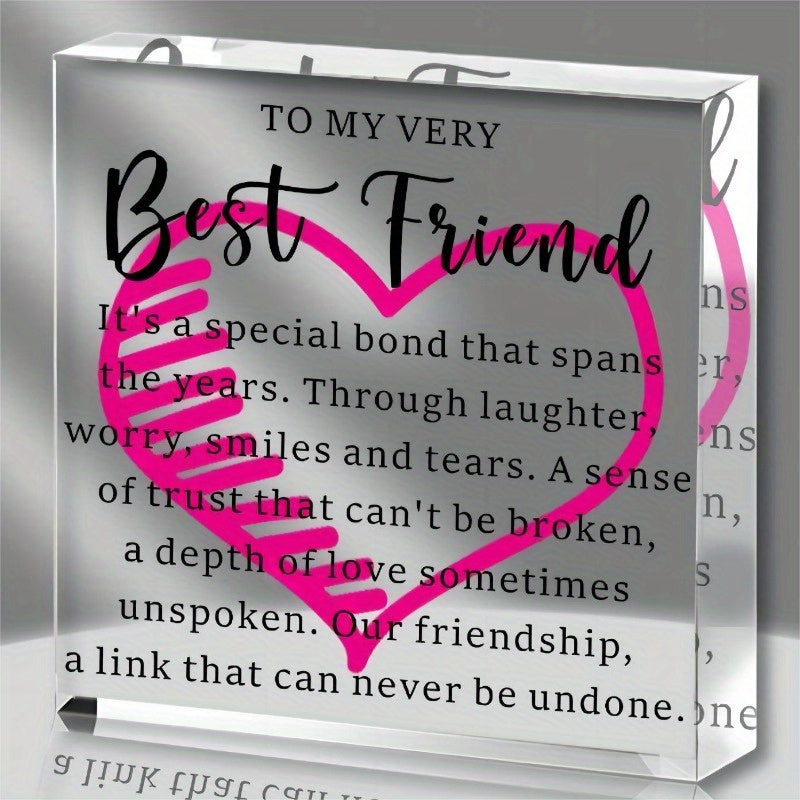 TEMU To Friend Acrylic Tabletop Decoration, Friendship Gift For Women, Commemorative Gift For Men's , Birthday And Christmas Gift For Women's