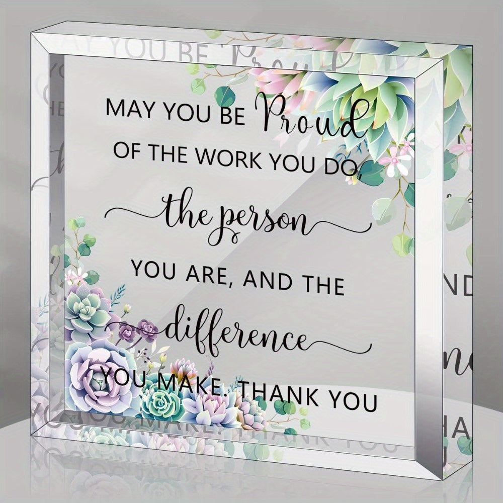 TEMU Coworker Gift Acrylic Friend Gift Birthday Retirement Goodbye Farewell Gift You Be Of The Work Sign For Employee Gift Inspirational Paperweight