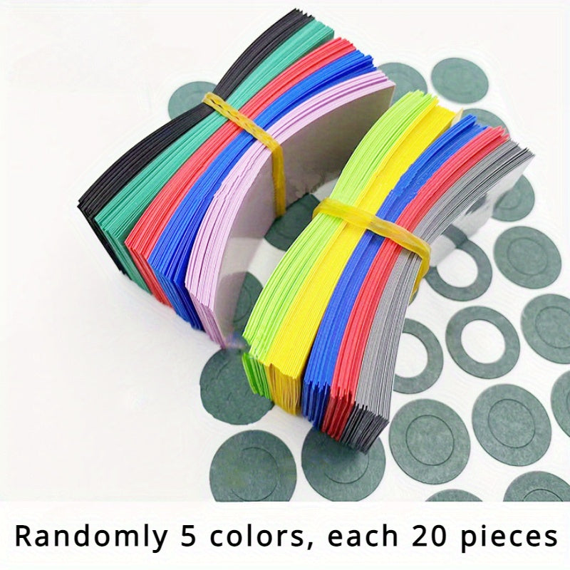 TEMU 100pcs 18650 Battery Wrap Sleeves With 100 Rings - Heat Shrinkable Tubes 72mm X 29.5mm, C Insulated Pvc Film Tape Covers, Color-coded