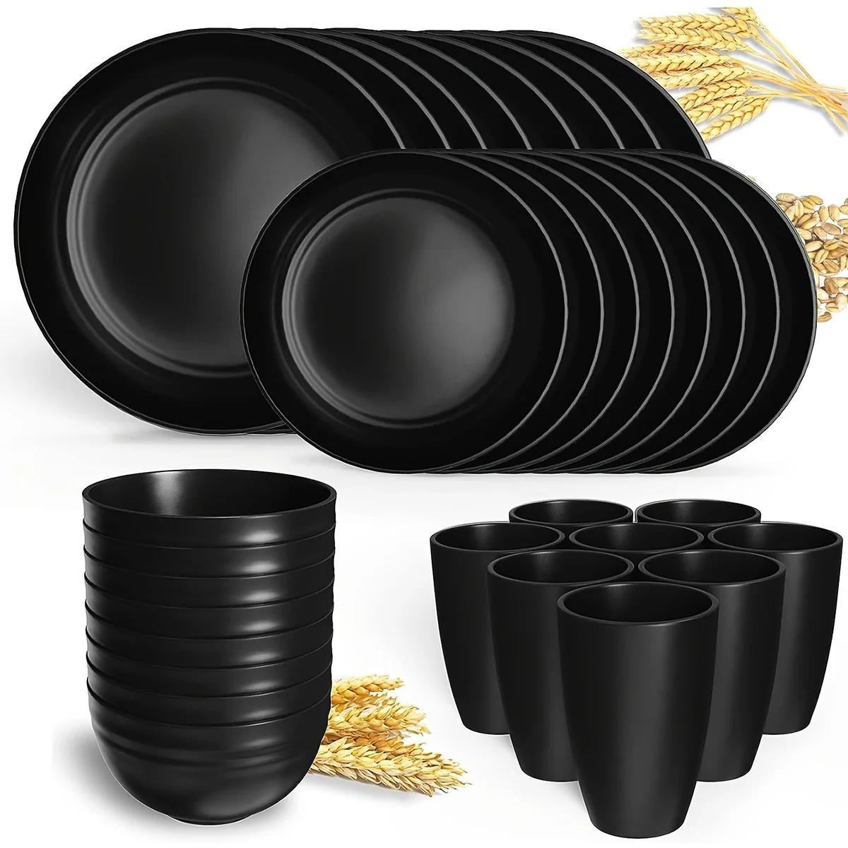 TEMU 32pcs Dining Set - Shatterproof, Portable, Microwave Safe - Home, Party, Picnic