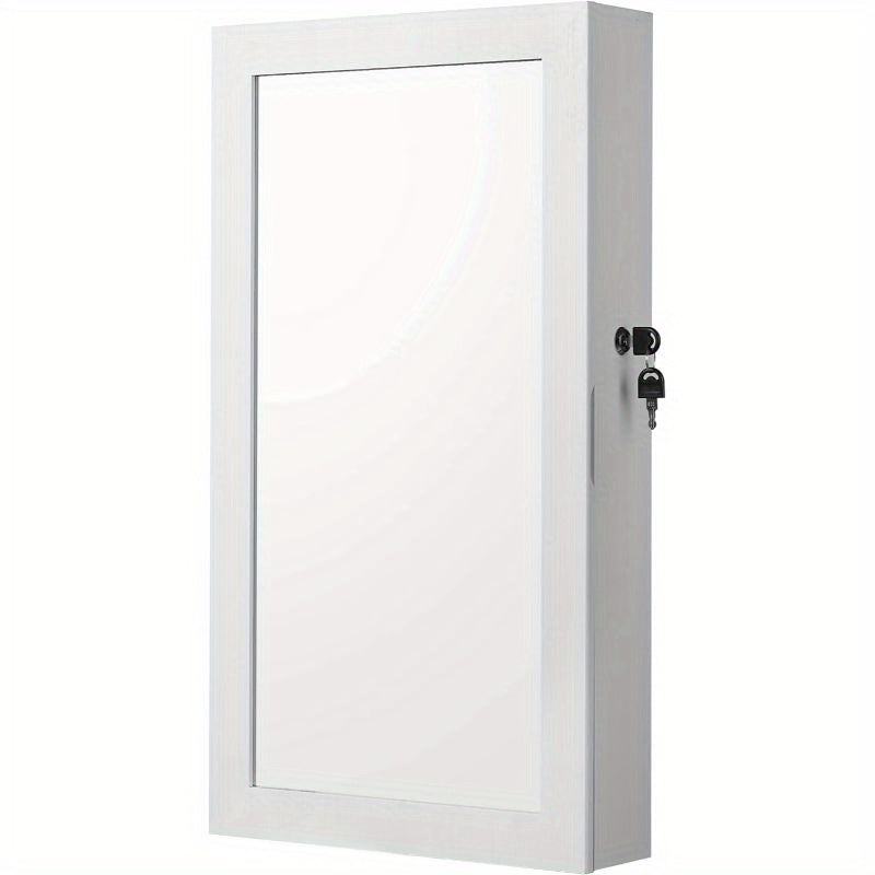 TEMU Jewelry Cabinet With Mirror, Wall-mounted Space Saving Jewelry Storage Organizer