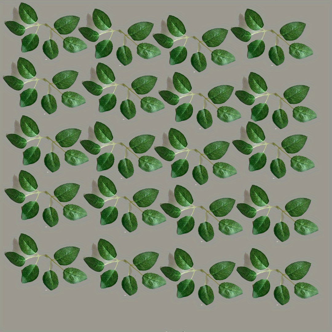 TEMU 120pcs Fabric Rose Leaves, Artificial Greenery For Wedding & Engagement Decor, Bulk Plants For Diy Bouquets & Home Decoration, St Patrick's Day