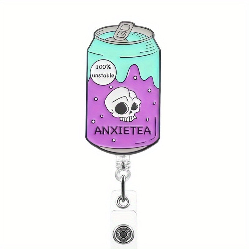TEMU 1pc Anxietea Retractable Badge Holder With Alligator Clip – Acrylic Name Tag Id Card Holder For Nurses, Doctors, And Medical Staff