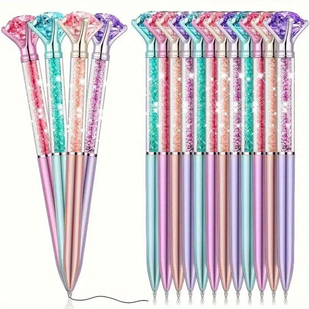 TEMU 16pcs Crystal Pens Ballpoint Pens Office Supplies Décor Gifts For Women Bridesmaid Coworkers Cool Fun Fancy Novelty School Desk Accessories