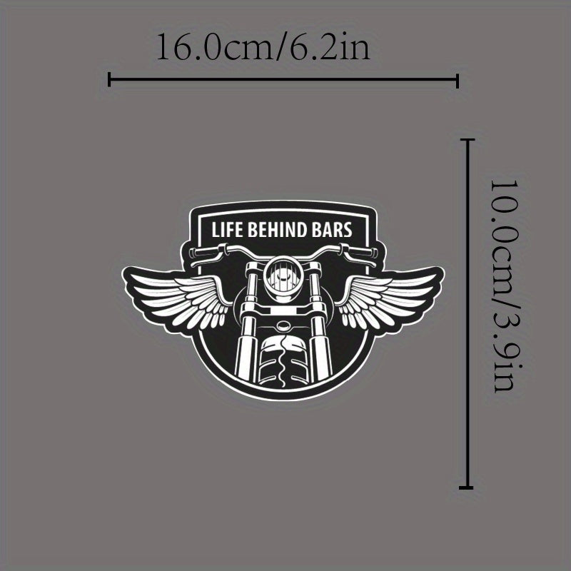 TEMU Vinyl Motorcycle Decal "" - Adhesive Sticker For Car, Skateboard, Laptop, And Bike - Durable & Weather-resistant Motorbike Emblem