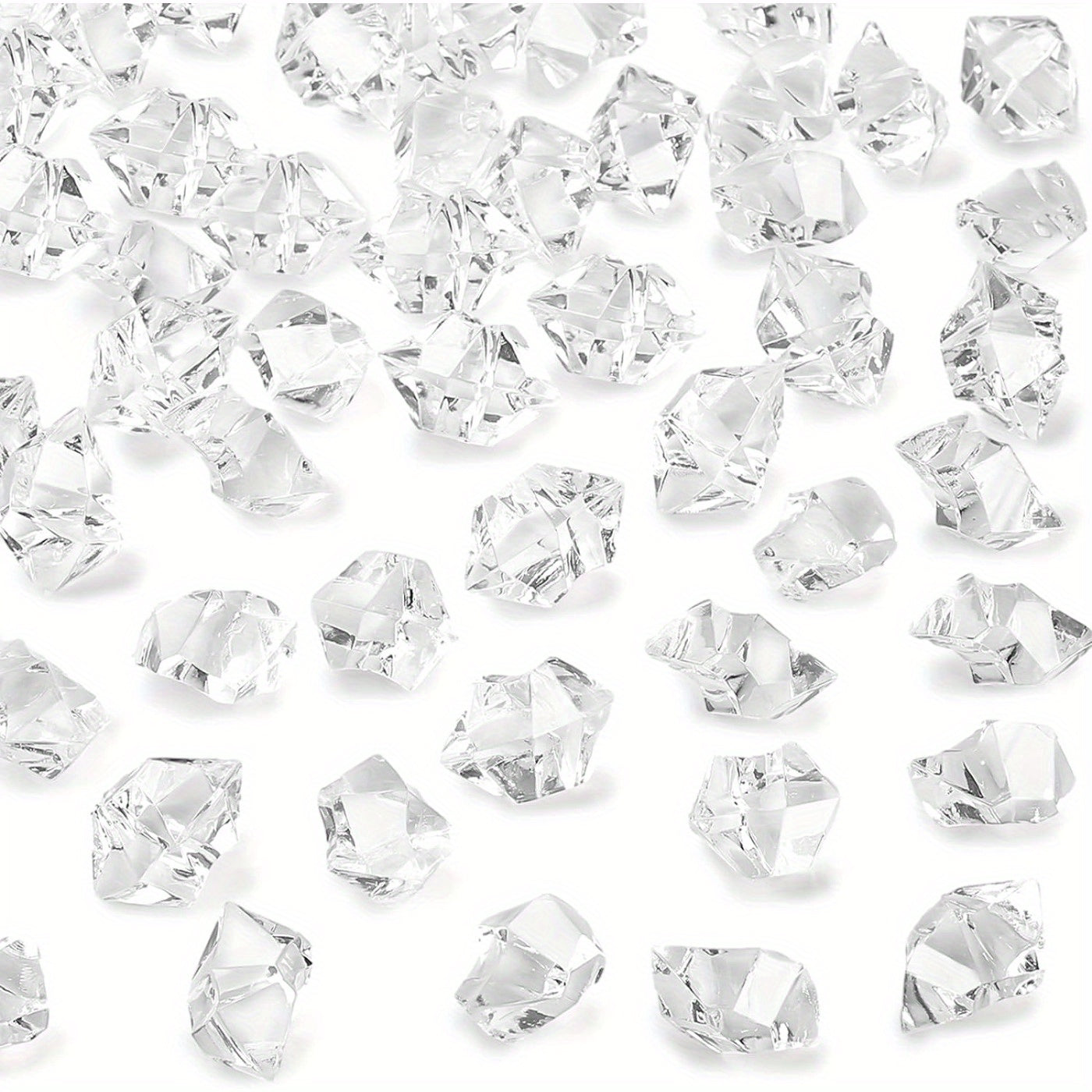 TEMU Fake Ice Rocks, 10000pcs Acrylic Gems Crystals Clear Rocks Plastic Diamonds Vase Centerpiece For Christmas Vase Fillers Winter Decoration Party