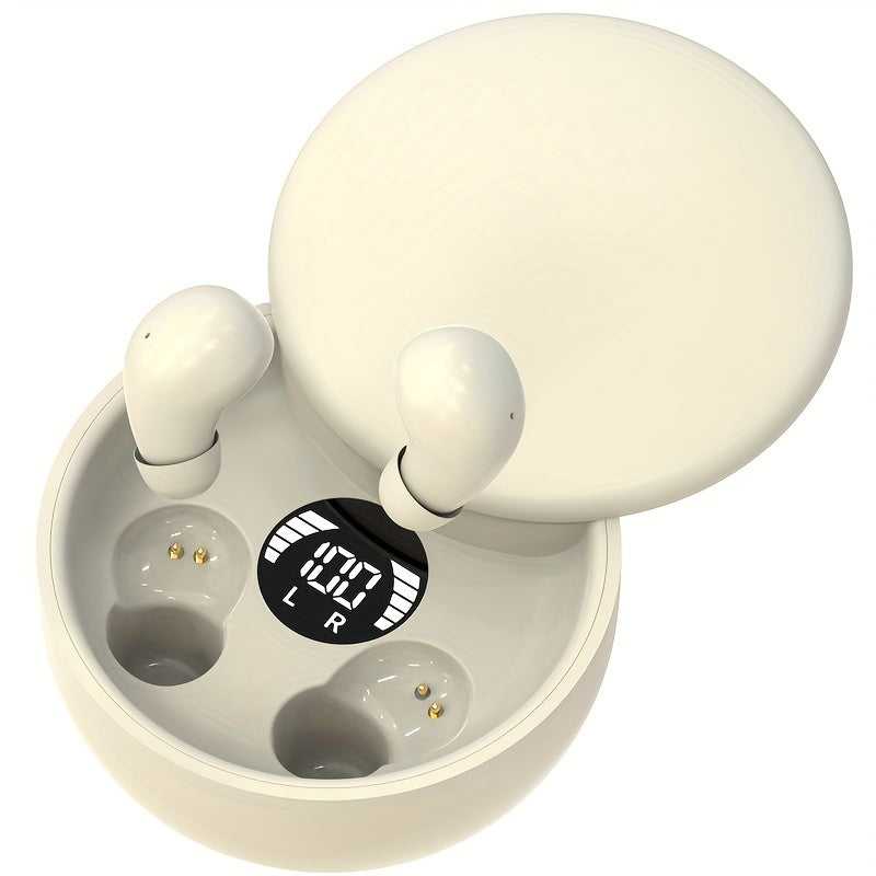 TEMU 2024 Small Mini Earbuds Wireless Headset, Earphones Sport, Sleep, Work, In Class Invisible Wear, Bass Sound High Quality Earphone Black White