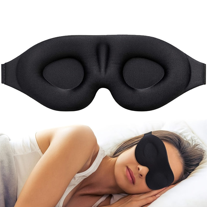 TEMU Contoured Sleep Mask For - Soft & Comfortable Eye Cover With Adjustable Strap, Light Blocking Blindfold For Travel, Yoga, , And Types, Sleep Eye