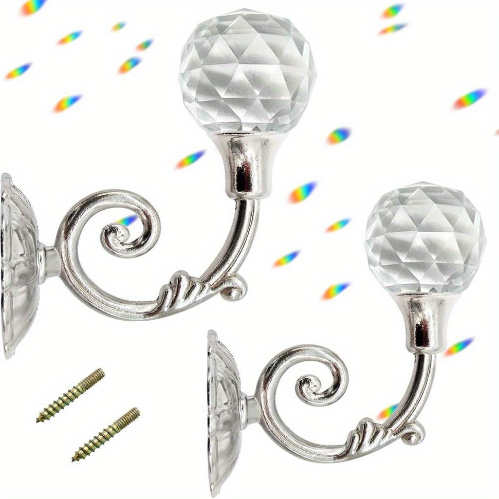 TEMU 2pcs Curtain Holdbacks Wall Mounted Tassel Curtain Tieback Hook Tiebacks Hook Clothes Coat Hat Towel Hanger Holder (silvery)