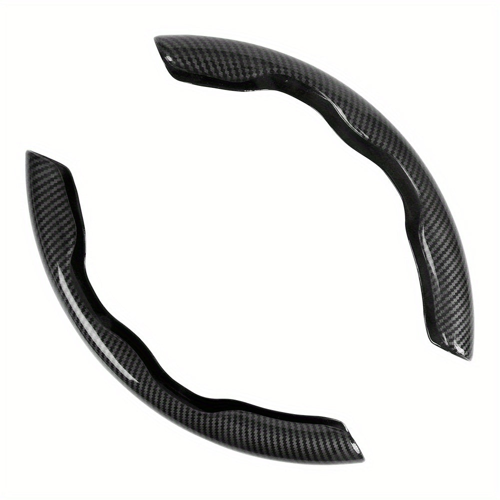 TEMU Universal Car Steering Wheel Cover Abs 15 Inch Carbon Fiber Black Steering Wheel Cover Non-slip Car Accessories For Women