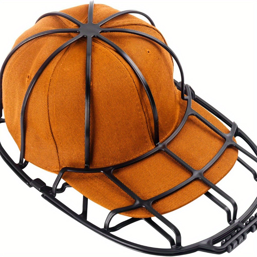TEMU 1pc Hat Washer - Durable Plastic Baseball Cleaner With Adjustable Metal Frame Cage, Wall-mountable Hat Protector For Dishwasher & Washing
