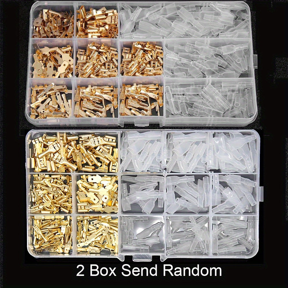 TEMU 270pcs 2.8mm 4.8mm 6.3mm Plug Spring Female Male Spade Cold Crimp Terminals Connector Car Speaker Electrical Wire Connectors Set