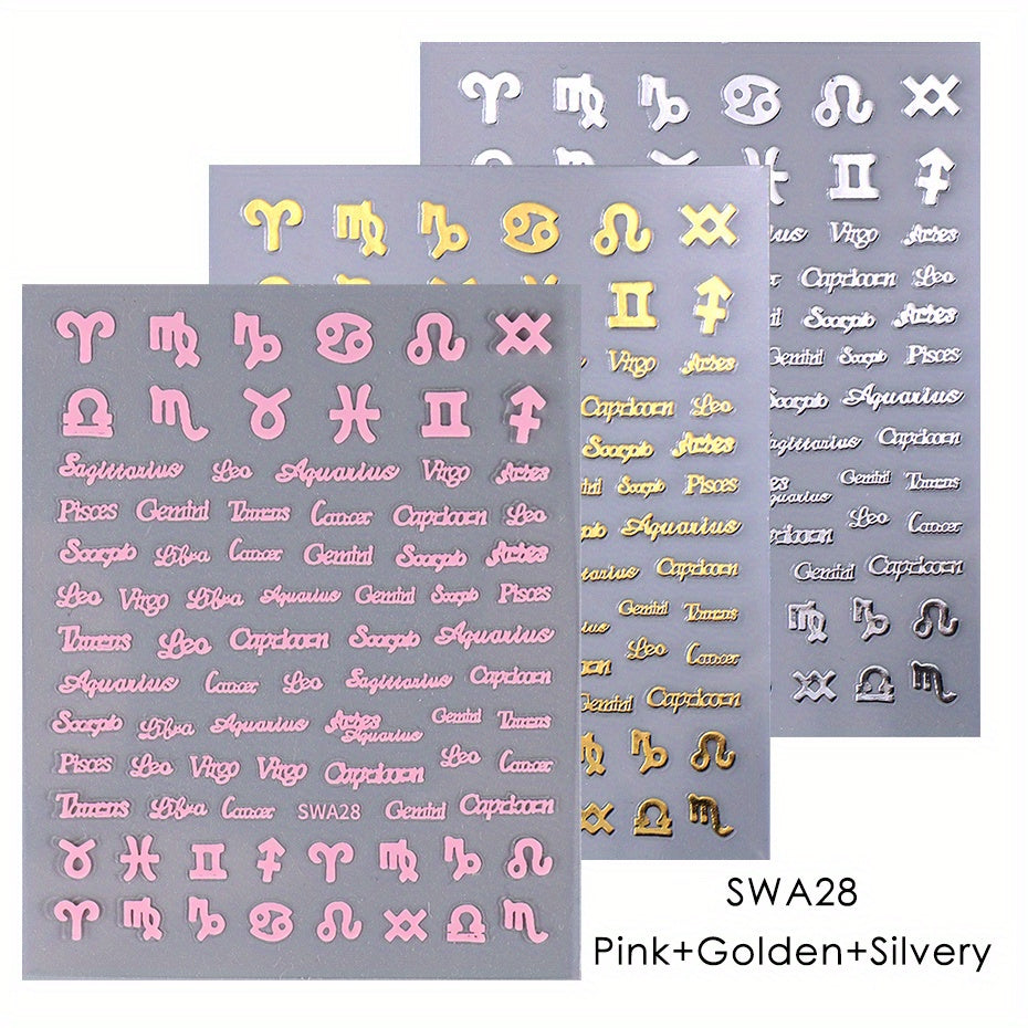 TEMU 2pcs Swa Halloween Nail Art Stickers - " Old I'm Vintage" Design, Self-adhesive, Glossy Finish, Plastic, Single Use, Festive Nail