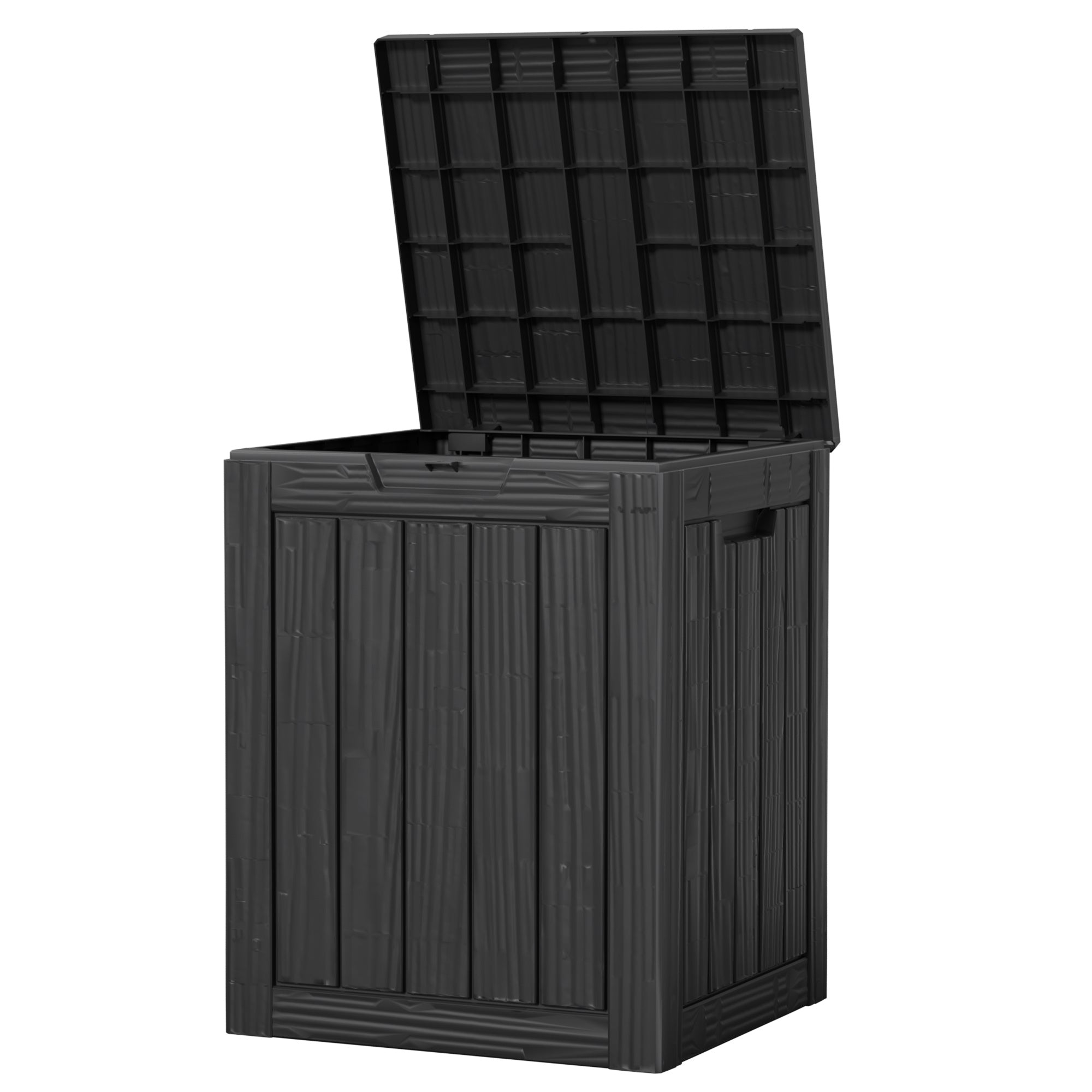 TEMU 30 Gallon Outdoor Storage Box Deck Box, Weather Resistant Lockable Outdoor Storage Cabinet For Pool Toys, Gardening Tools And Kitchen - Black,