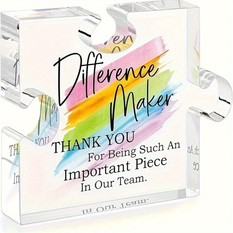 TEMU Acrylic Thank-you Gift, Desk Ornament Suitable For , Managers, And Bosses, Colored "", Home Office Decoration, Thank-you