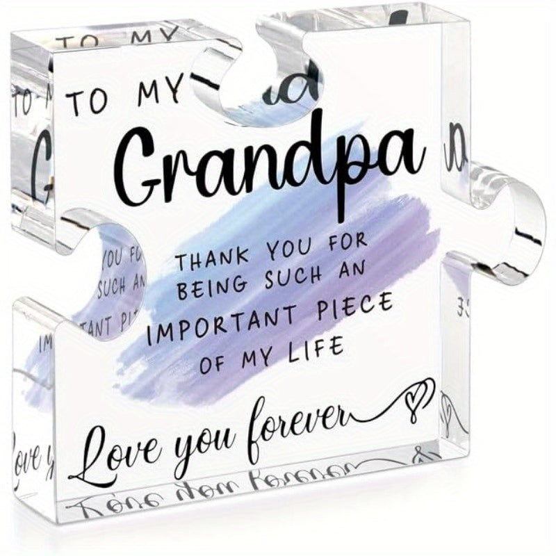 TEMU Father's Day Gift For Grandfather - Grandchildren's Grandfather Birthday Gift - Christmas Gift - Acrylic Puzzle Decoration