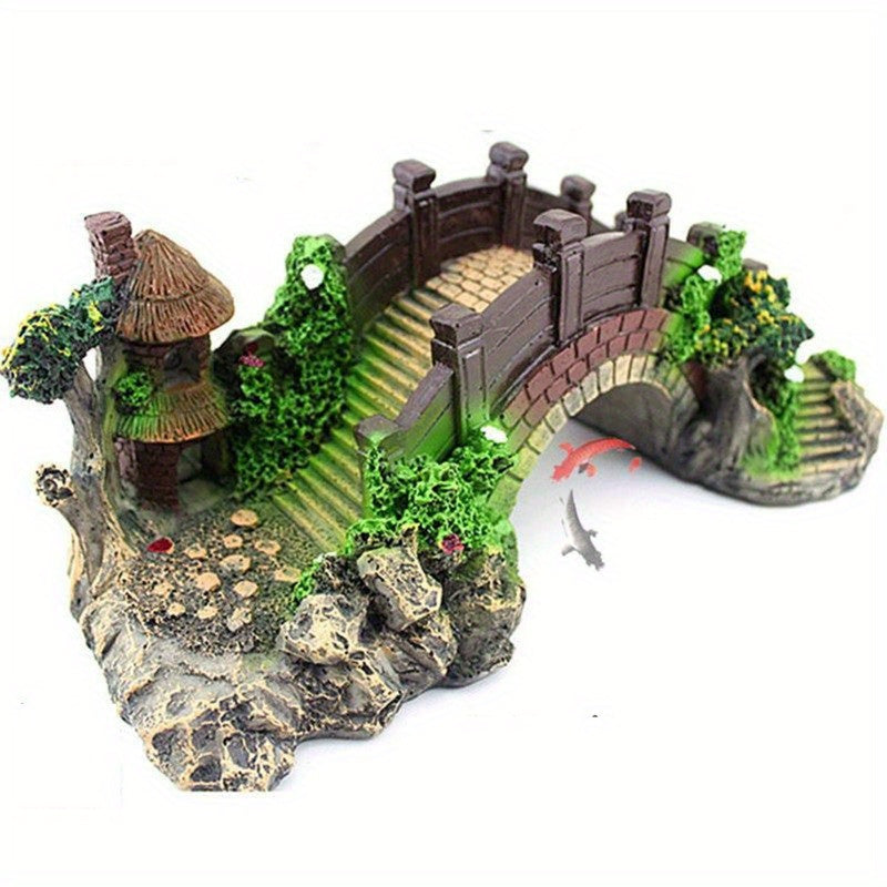 TEMU 1pc Tree Bridge Fish Tank Decoration Resin Arch Bridge Tank Landscape Aquarium Landscape Decoration