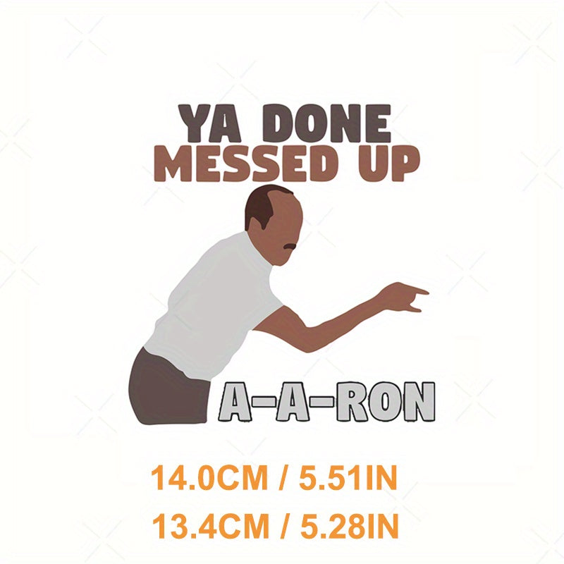 TEMU Key & 'ya A-' Humorous Decal Sticker - Durable Pvc Vinyl, Weather-resistant, & Cartoon Design For Cars, Laptops, Water Bottles, Multi-surface