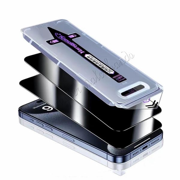 Dust Free Bubble Free Installation Screen Protector For iPhone 16 15 14Pro 13 12 11 XMax Tempered Glass iPhone XS MAX XR Auto Dust-Eliminati