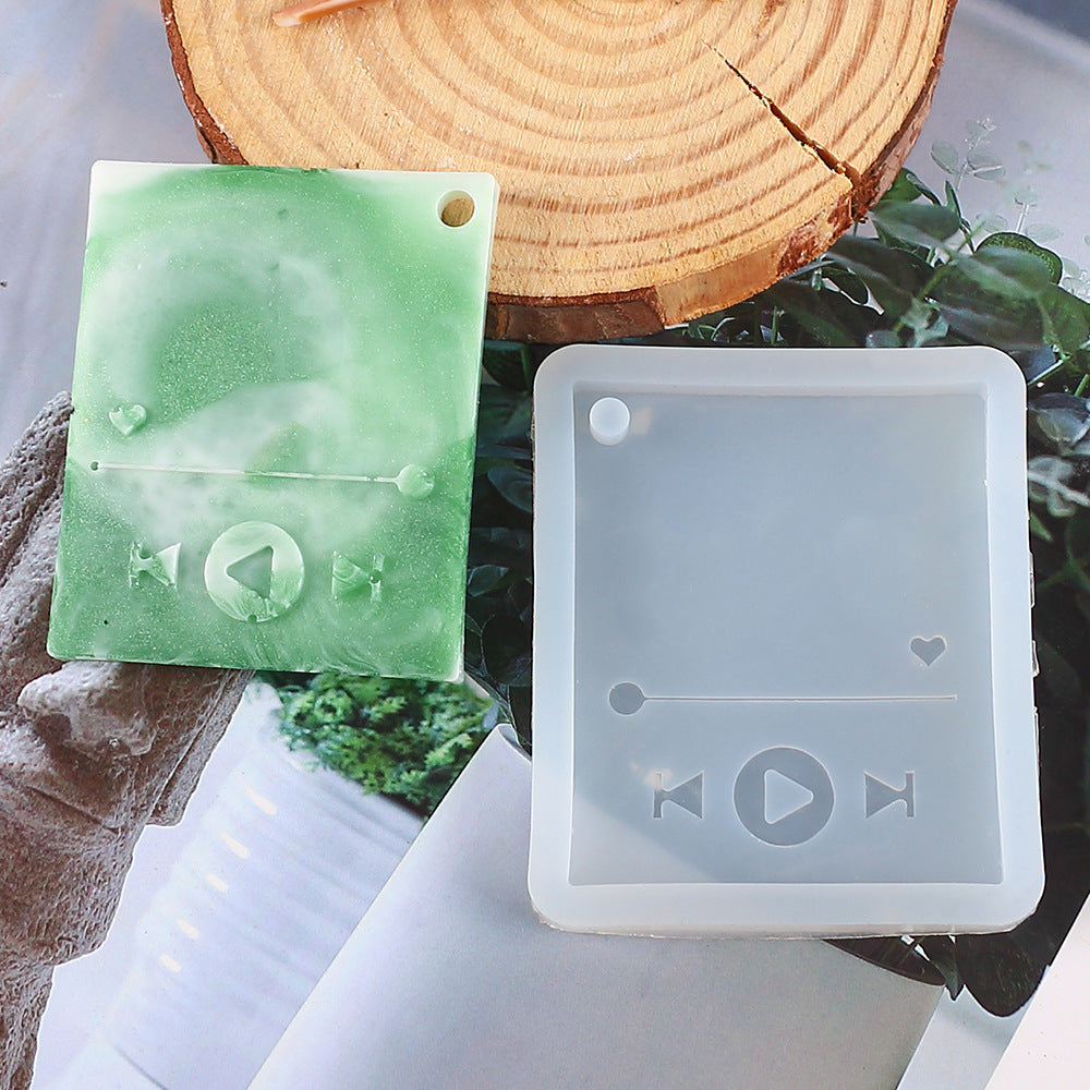 TEMU High-gloss Epoxy Resin Keychain Mold - Rectangular Silicone Casting Mould For And Crafts