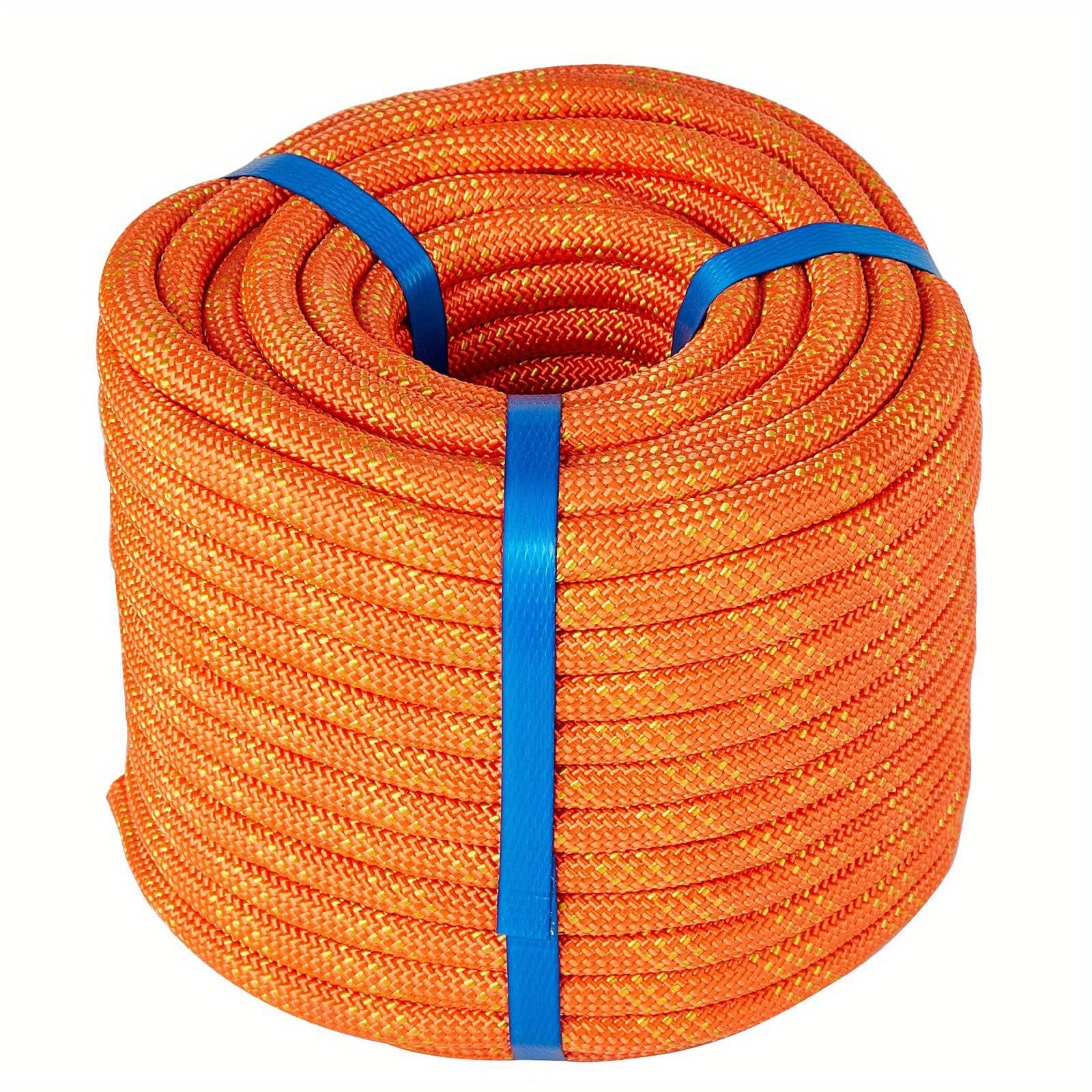 TEMU 1-2 Inch 100f-150ft-200ft Nylon Rope, Polyester Double Braided Climbing Rope, Safety Rope For Tree Pulling, Nautical Rigging Rope Swing, High