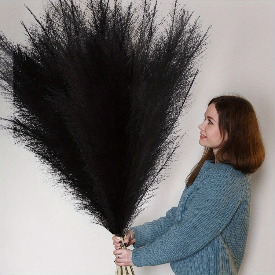 TEMU 4pcs Pampas Grass, Set Of 4 Stems Large 43''-110cm Tall Artificial Pampas Grass Fake Pampas Floral Artificial Pampas Grass Branches Plants For