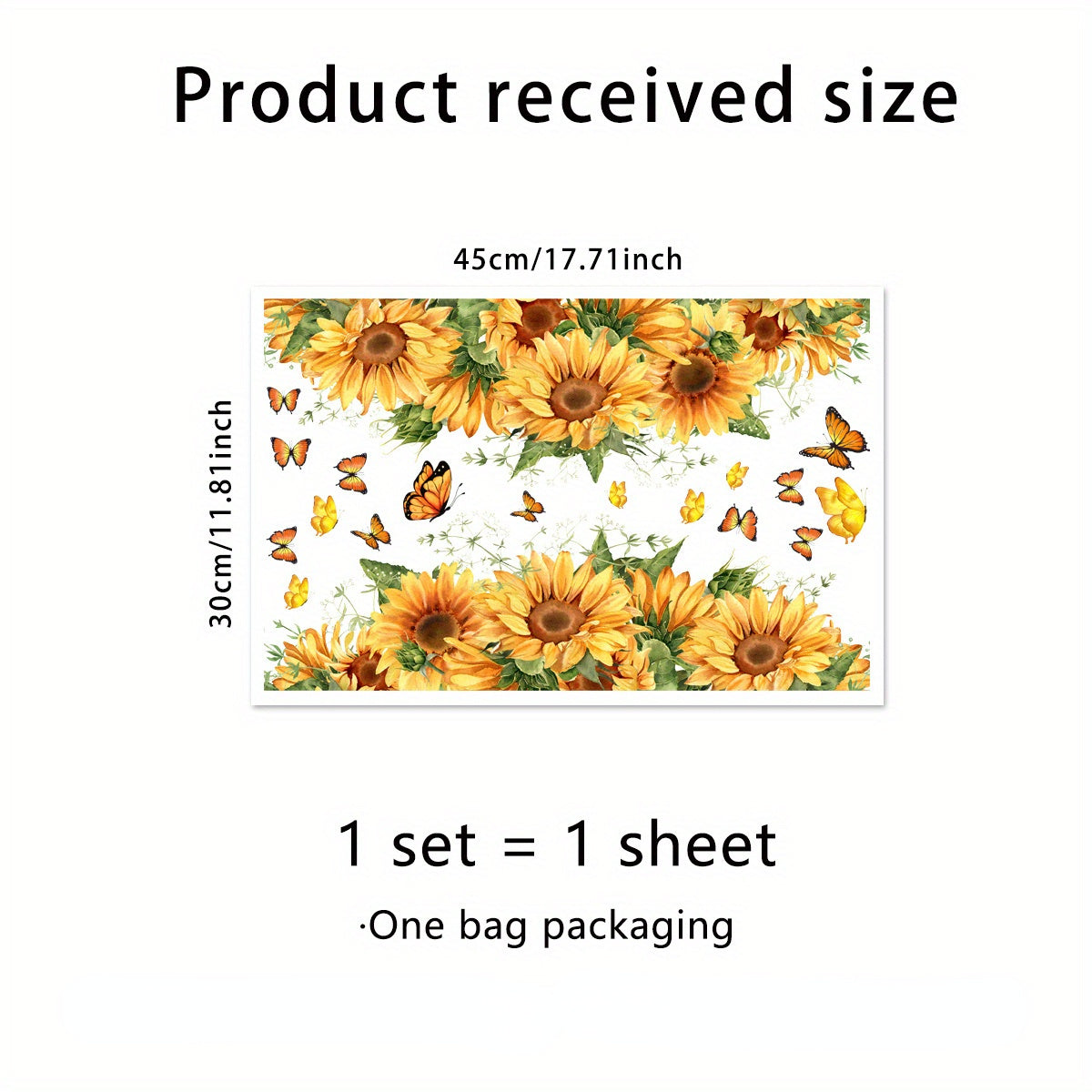 TEMU Sunflower Static Window Sticker, Reusable Glass Decals, Double Sided Pattern Removable Sticker, Small Sticker, Home Office Decoration, Living