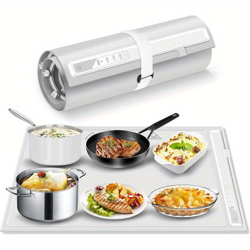 TEMU Food Warming Tray For Buffets Party: Silicone Electric Roll Up Heating Tray Food Warmers Mat Portable Hot Plates To Keep Food Warm, Buffet