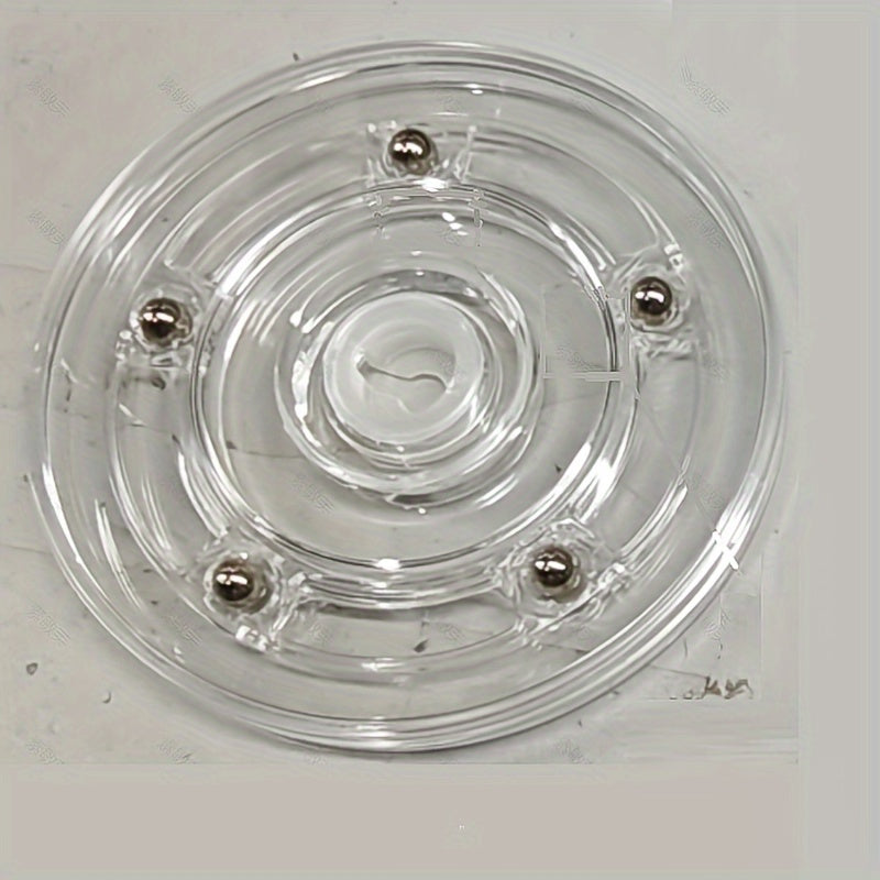 TEMU 1pc 4'' Premium Acrylic Transparent Turntable - Smooth Rotating Display Stand With Metallic Screws For Jewelry, Watches, Glassware, Antiques &
