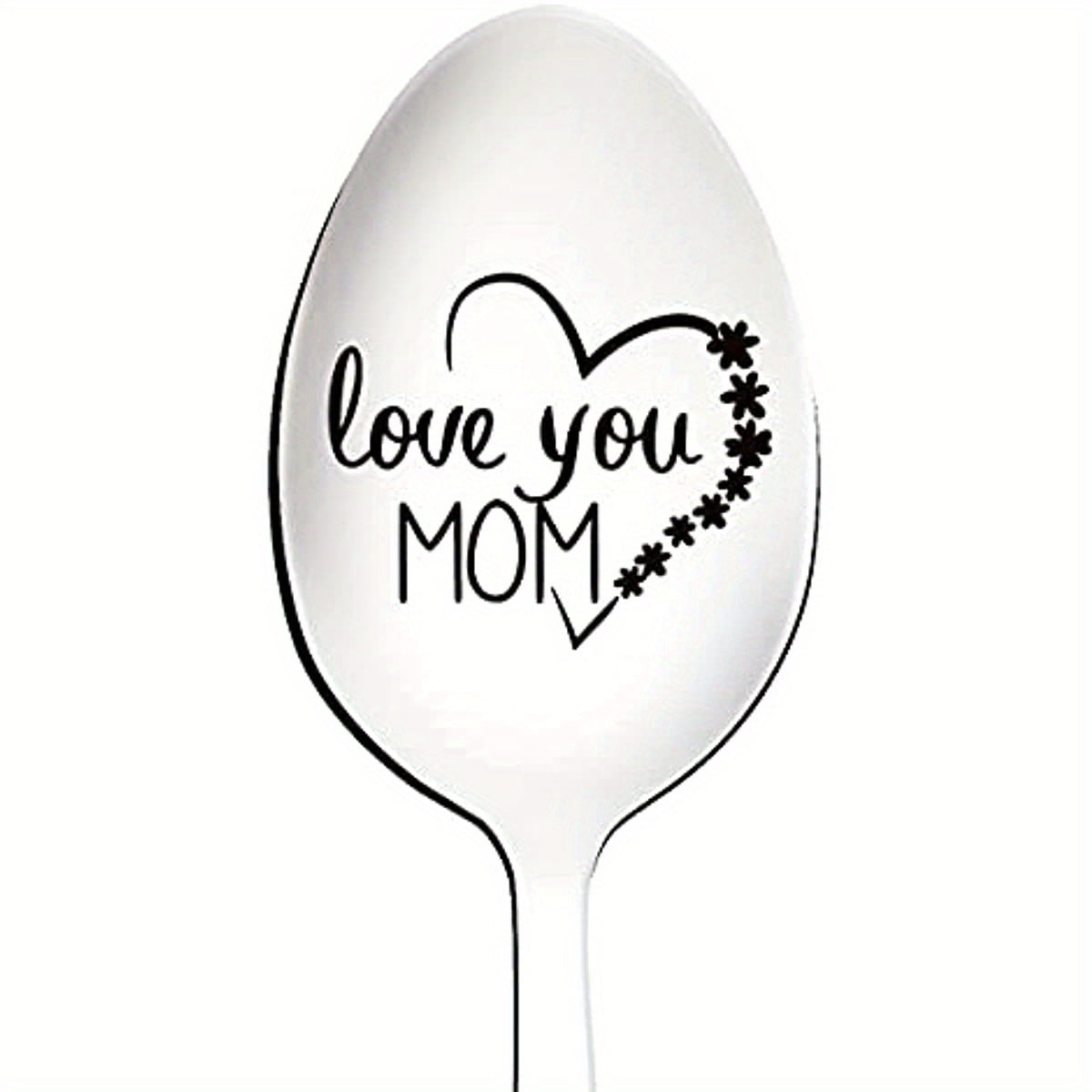 TEMU Engraved Stainless Steel Spoon "love " - 1 Elegant Piece Of Coffee, Ice Cream And Dessert Cutlery - Ideal For Birthdays, Christmas, Party Gifts,