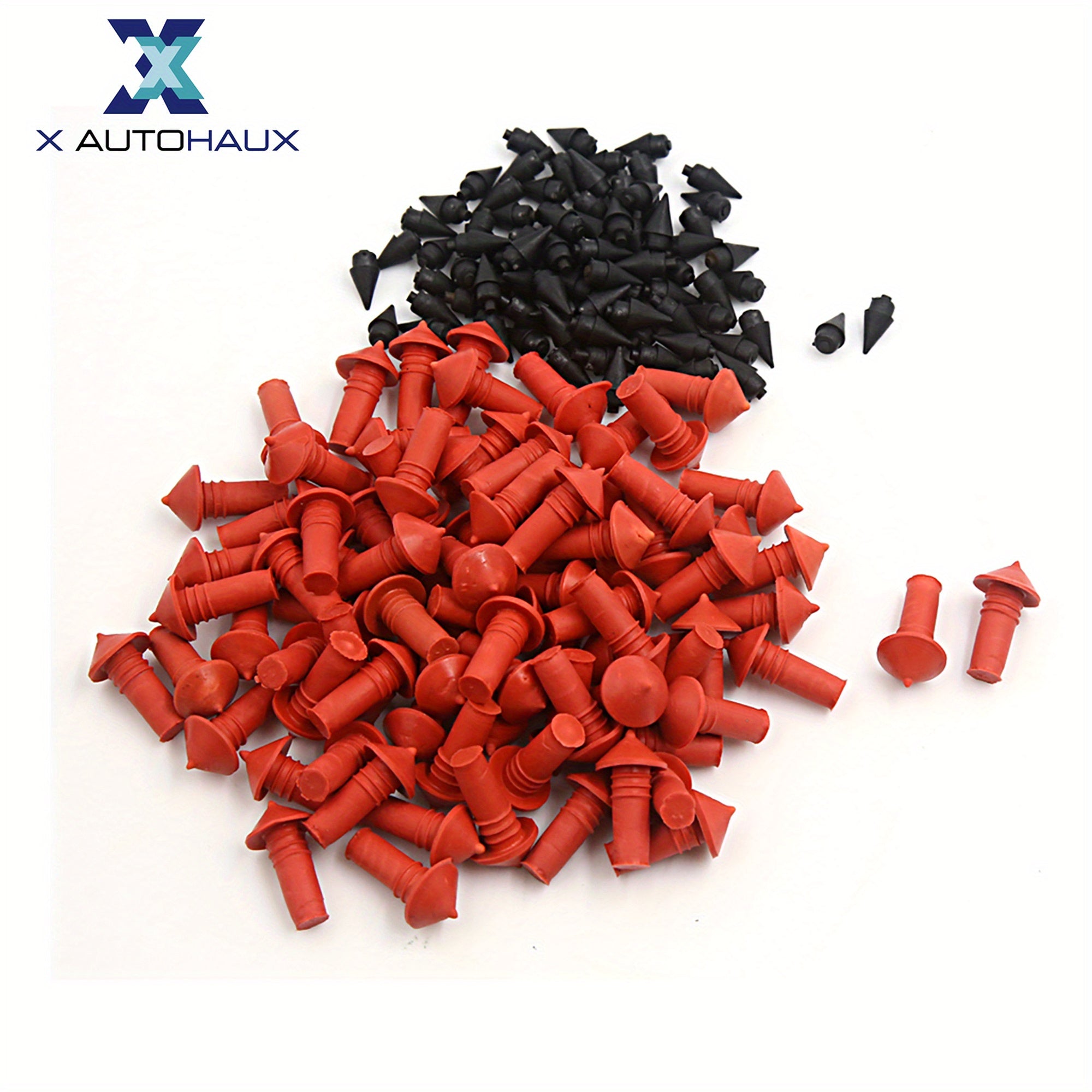 TEMU X Autohaux 170pcs Car Universal Mushroom Shaped Tire Repair Insert Plugs Red Black
