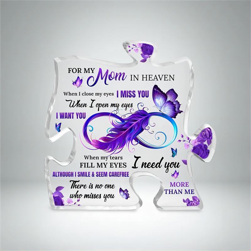 TEMU Personalized In Loving Memory Sympathy Gifts For Loss Of , Puzzle Shape Acrylic Sign, Remembrance Bereavement Acrylic Sign, Table Sign Gifts For