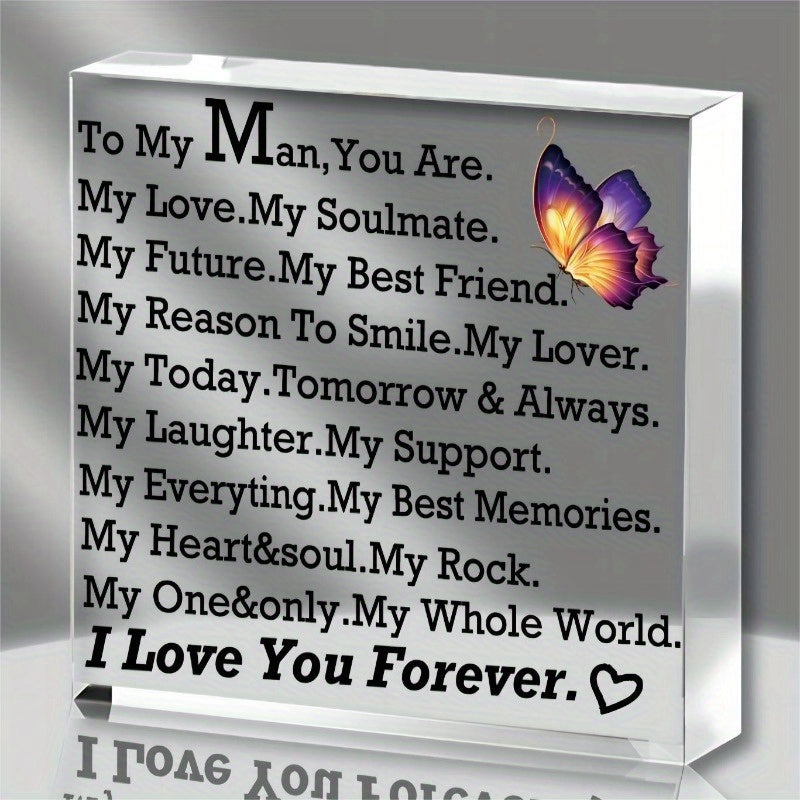 TEMU I Love You Gave Him A Gift, Boyfriend, Husband's Anniversary Birthday Gift, Lady's Valentine's Day Gift, Acrylic Tabletop Decoration Souvenir