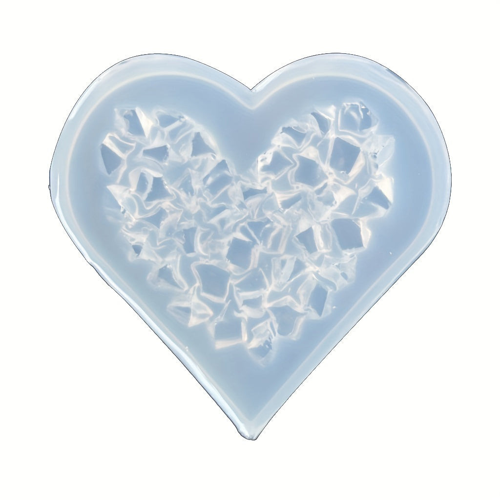 TEMU 1pc Silicone Love Heart Epoxy Resin Mold, Ornament, Diy Crafts Pendant, Valentine's Day Gift, No Power Supply Needed