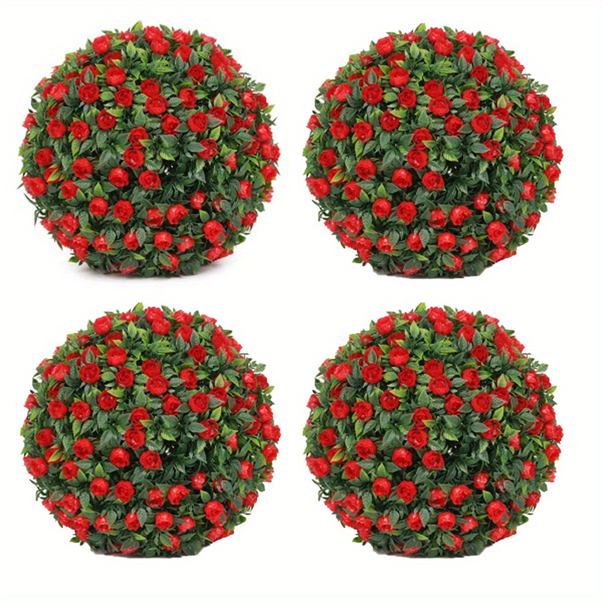 TEMU 4pcs 20cm-7.9in Artificial Boxwood Plant Balls Artificial Grass Ball Decorative Boxwood Balls Plants For The Front Door Porch Backyard Patio And