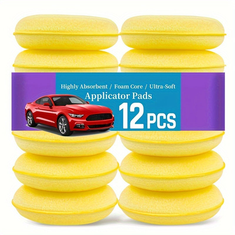 TEMU 12pcs Applicator Pads, High Density Foam Car Wax Applicator , .7 Inch Polishing Sponges For Car Wax Applicator Pads