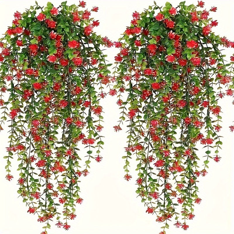 TEMU 4pcs Lifelike Uv Resistant Artificial Eucalyptus Hanging Plants With Realistic Greenery Vines - Perfect For Outdoor Decor Festive Holiday