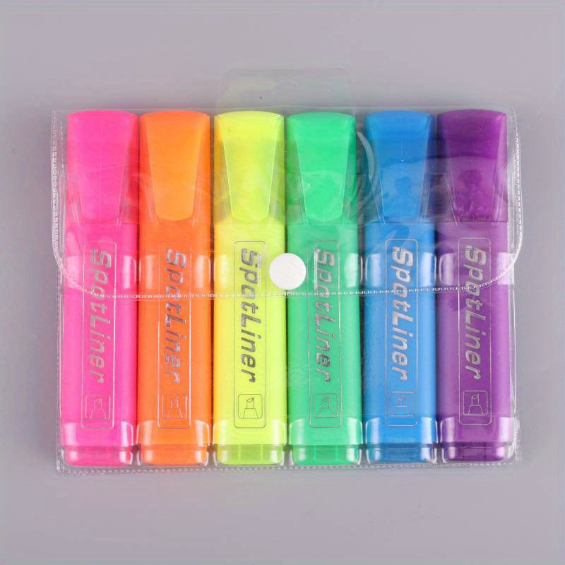 TEMU Back To 4-6pcs Marking Note Number Pens Colored Note Pens Light Colored Sparkling Colored Key Graffiti Pen Set, Applicable Age Group: 14+