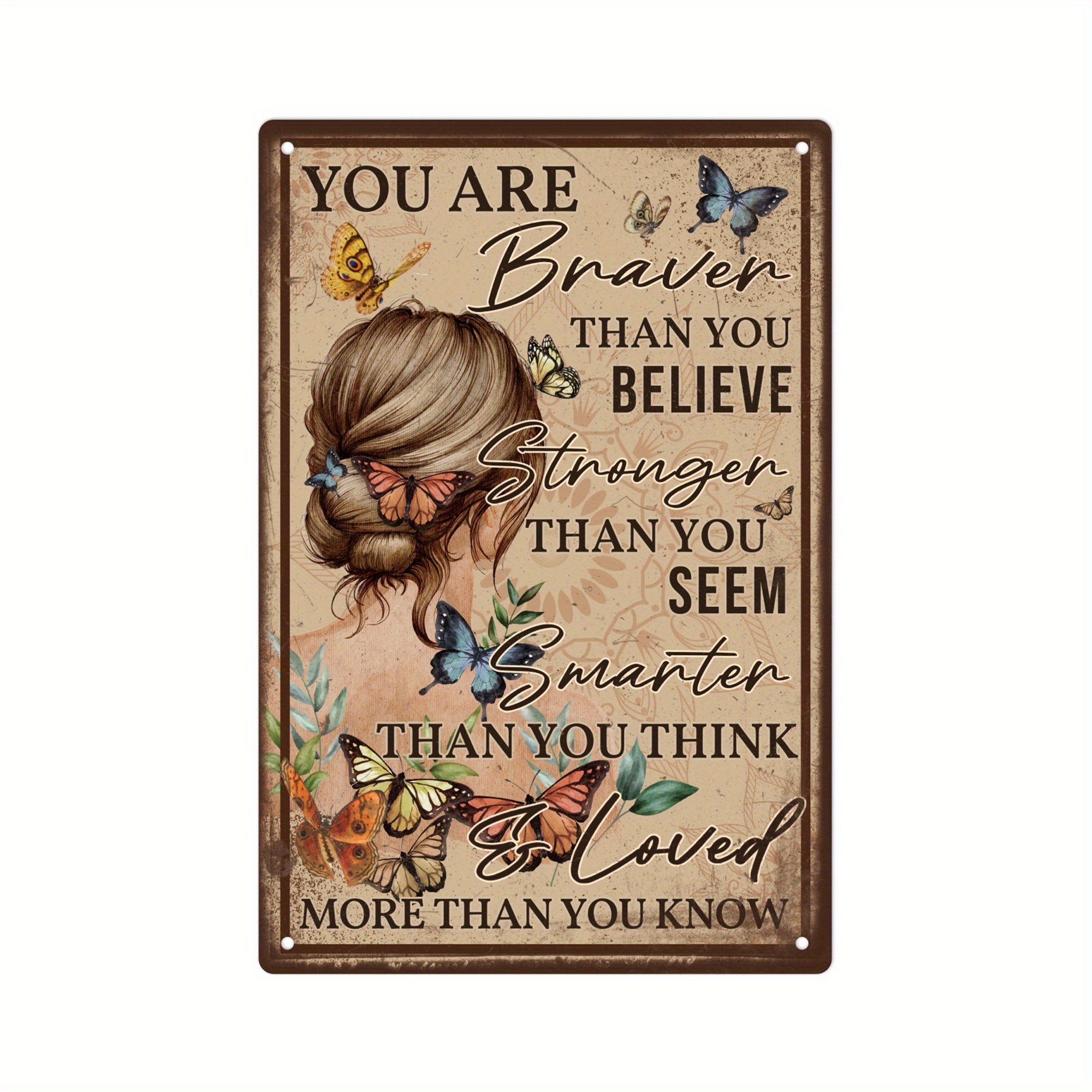 TEMU Putuo Decor 1pc Inspirational Tin Sign, Positive Quotes Metal Plaque Motivational Poster Wall Decor For Home Bedroom Living Room, 7.8 X 11.8