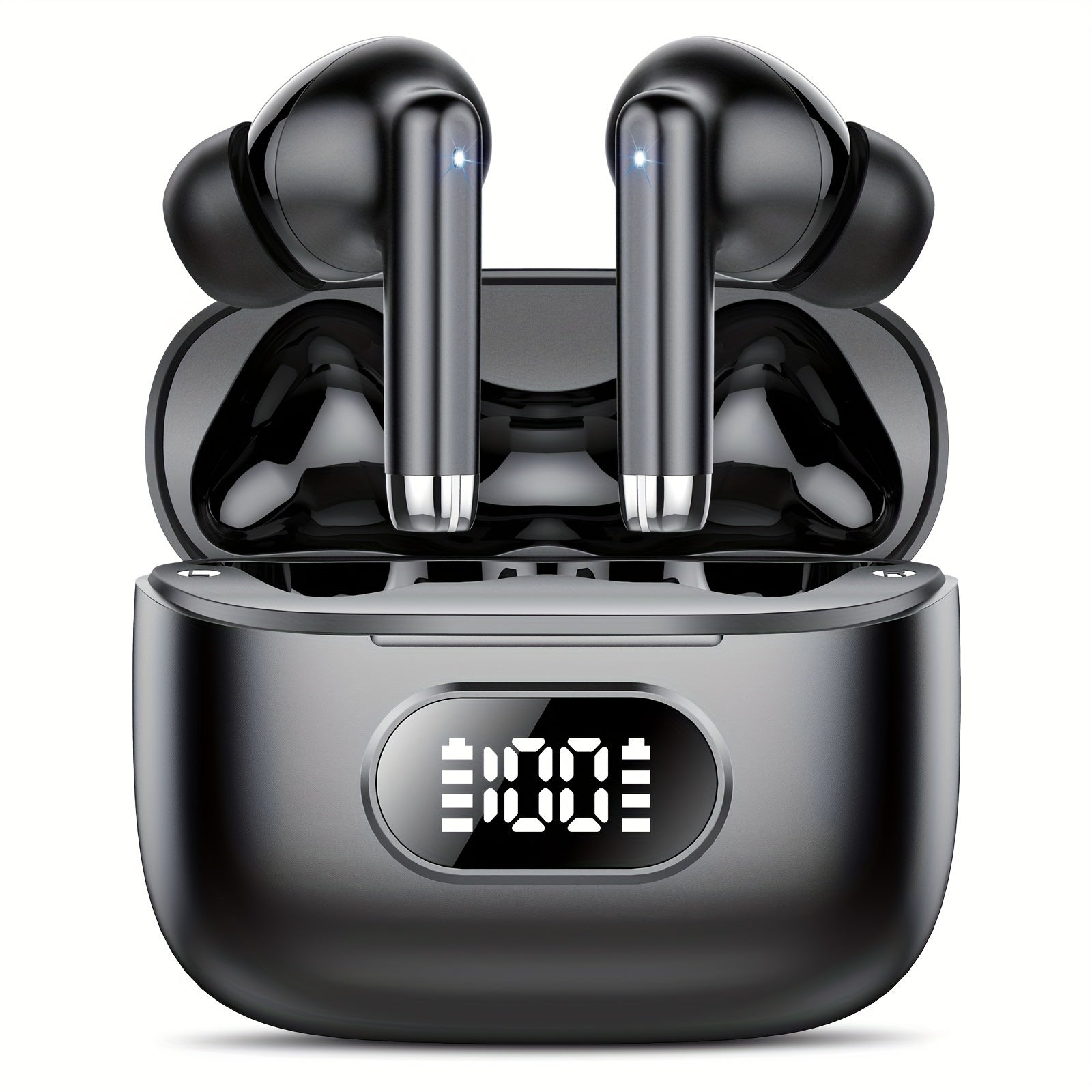 TEMU Skba S25 Wireless Earbuds - Advanced Noise Cancellation, Display, Stereo Bass, Calls - Portable Charging Case, Sweat-resistant For Sports And
