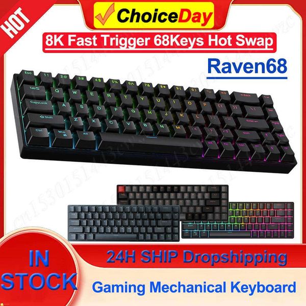Raven68 E-Sports Wired Magnetic Axis RGB Backlight 68 Keys Gaming nical Esport Keyboard for PC