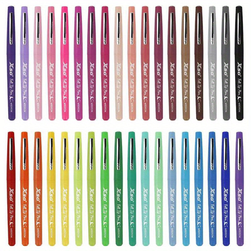 TEMU 36pcs King Ergonomic Gel Pens, 0.35mm Fine Point, Assorted Vibrant Colors - Ideal For School Supplies, Office Markers, And Art Projects, Text