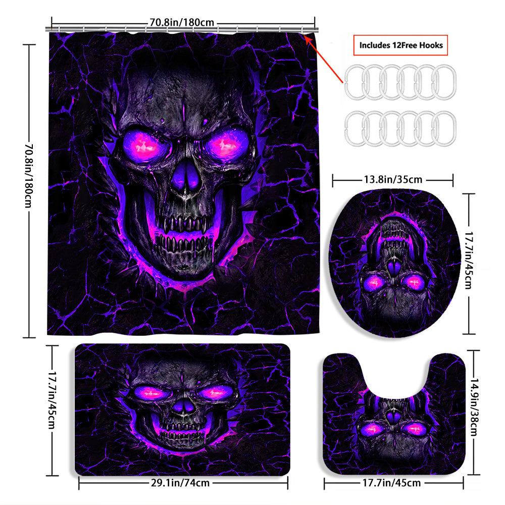 TEMU 4pcs Curtain Shower Curtain Decoration, Beautiful Housewarming Gift Decoration, Waterproof Shower Curtain And Toilet Floor Mat Three-piece Set