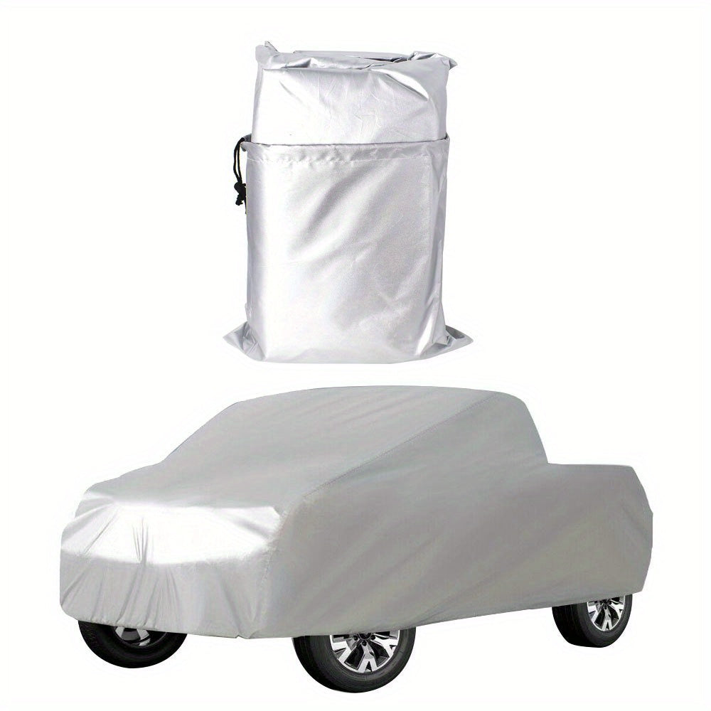 TEMU Heavy Duty Pickup Truck Cover Universal Car Cover Silvery Outdoor All Weather 210inch (l) X 70inch (w) X 65inch (h)